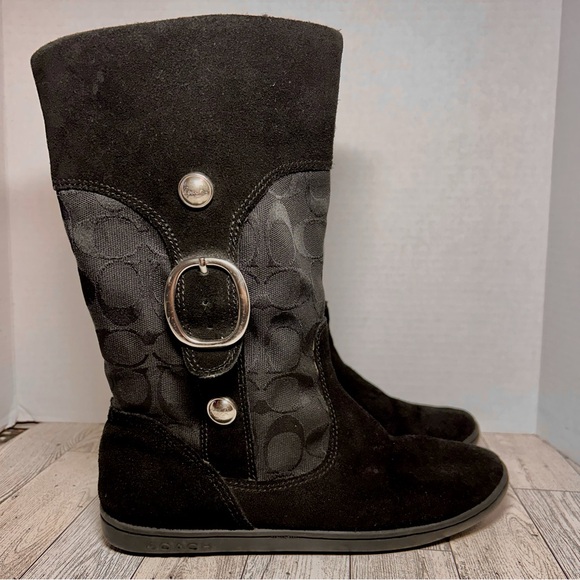 Coach Meyer suede Sherpa lined boot signature C size 6.5 - Picture 1 of 9